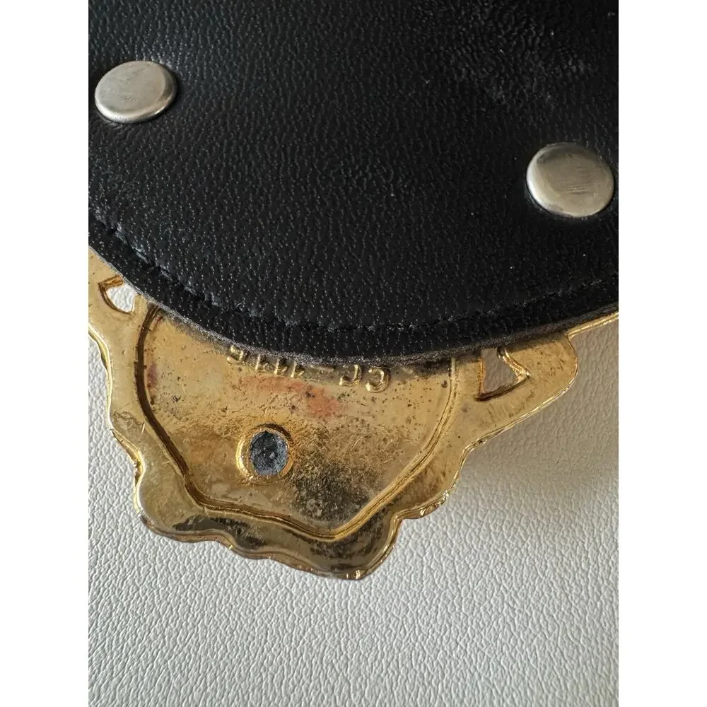 Vintage Baroque Faux Pearl Corset Belt Gold Filigree Black Velvet Maximalist